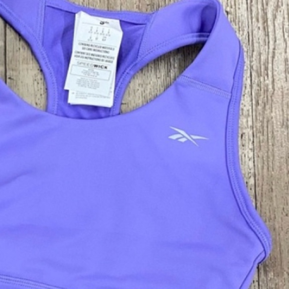 NWOT Reebok Purple Racer Sports Bra size small